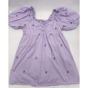 Anthropologie Endless Rose Whimsical Romantic Floral Puff Sleeve Dress Size 2X